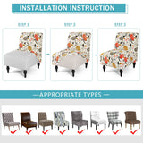 Slipper Slipcover,Stretch Spandex Printed Removable Non-Slip Silp Cover for Accent Chair Without Arms Furniture Protector In Australia - Darrahopens