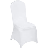 White Chair Covers Polyester Spandex Chair Cover Stretch Slipcovers for Wedding Party Dining Banquet Flat-Front Chair Covers