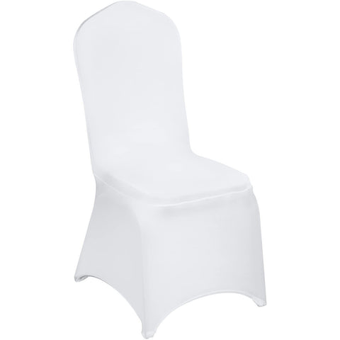 White Chair Covers Polyester Spandex Chair Cover Stretch Slipcovers for Wedding Party Dining Banquet Flat-Front Chair Covers