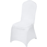 White Chair Covers Polyester Spandex Chair Cover Stretch Slipcovers for Wedding Party Dining Banquet Flat-Front Chair Covers
