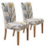 2pc Chair Covers for Dining Room Set of 2, Stretch Dining Chair Cover, Washable Kitchen Chair Slipcovers, Removable Seat Protector In Australia - Darrahopens