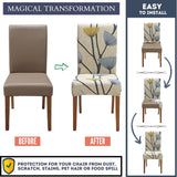 2pc Chair Covers for Dining Room Set of 2, Stretch Dining Chair Cover, Washable Kitchen Chair Slipcovers, Removable Seat Protector In Australia - Darrahopens
