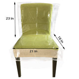 Plastic Chair Covers for Dining Room Waterproof Plastic Chair Covers with Backrests Heavy Duty Clear Chair Seat Cover