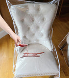 Plastic Chair Covers for Dining Room Waterproof Plastic Chair Covers with Backrests Heavy Duty Clear Chair Seat Cover