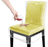 Plastic Chair Covers for Dining Room Waterproof Plastic Chair Covers with Backrests Heavy Duty Clear Chair Seat Cover