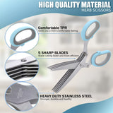 Salad Scissors with blades and Cover, Stainless Steel Herb Cutter Mincer for Salad, Basil,  - Kitchen Gadget In Australia - Darrahopens