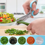 Salad Scissors with blades and Cover, Stainless Steel Herb Cutter Mincer for Salad, Basil,  - Kitchen Gadget In Australia - Darrahopens