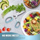Salad Scissors with blades and Cover, Stainless Steel Herb Cutter Mincer for Salad, Basil,  - Kitchen Gadget