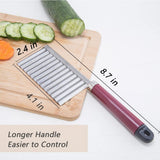 2pc Cutter Knife Stainless Steel Cutting Tool for Potato Carrot Chip Vegetable French Fry, Wavy Chopper Wave Slicer Steel Blade In Australia - Darrahopens