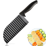Cutter for Veggies Potatoes, Crinkle Knife for Salad Chopping Cucumber Carrot Fruit, Wave Knife Stainless Steel French Fry Slicer In Australia - Darrahopens