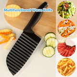 Cutter for Veggies Potatoes, Crinkle Knife for Salad Chopping Cucumber Carrot Fruit, Wave Knife Stainless Steel French Fry Slicer In Australia - Darrahopens