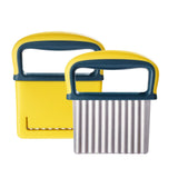 2pc Crinkle Cutter with Wavy Crinkle Cutting Tool Potato Cutter Veggie Chopper Veggie Slicer Fruit Vegetable Slicer In Australia - Darrahopens