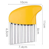2pc Crinkle Cutter Wavy Chopper Knife - Slicer Helper  Stainless-Steel French Fries Cutter for Vegetable Potato Cucumber Carrots In Australia - Darrahopens