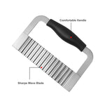 Crinkle Cutter Stainless Steel Potato Slicer Heavy Duty Wavy Crinkle Cutting Chopping Tools with Comfortable Handle