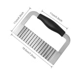 Crinkle Cutter Stainless Steel Potato Slicer Heavy Duty Wavy Crinkle Cutting Chopping Tools with Comfortable Handle