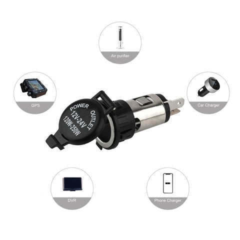 Lighter Socket, Cigarette Lighter, Female Power Outlet Socket Replacement with Cover Wiring Harness Waterproof In Australia - Darrahopens