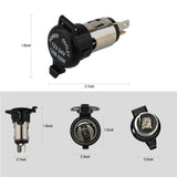 Lighter Socket, Cigarette Lighter, Female Power Outlet Socket Replacement with Cover Wiring Harness Waterproof