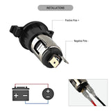 Lighter Socket, Cigarette Lighter, Female Power Outlet Socket Replacement with Cover Wiring Harness Waterproof
