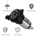 Lighter Socket, Cigarette Lighter, Female Power Outlet Socket Replacement with Cover Wiring Harness Waterproof