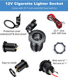 Cigarette Lighter Socket, Waterproof Cigarette Lighter Socket Replacement Kit for Car Boat Marine Motorcycle Truck Golf Cart In Australia - Darrahopens