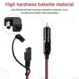 2pc Cigarette Lighter Male Plug to Pin Quick Release Disconnect Connector Plug Adapter Extension Charging Cable with Fuse and Light