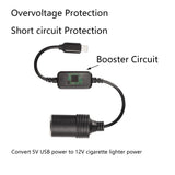 2pc Male to Cigarette Lighter Socket Adapter Power Cable for Dash Cam, Car Light Strips  for Car Inverter Air Pump Electric Cup