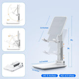 2pc Angle Height Adjustable Cell Phone Holder with Silicon Pad for Desk Fully Forldable Mobile Phone Holder Compatible