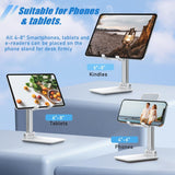 2pc Angle Height Adjustable Cell Phone Holder with Silicon Pad for Desk Fully Forldable Mobile Phone Holder Compatible