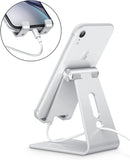 Adjustable Cell Phone Stand,  Aluminum Desktop Cellphone Stand with Anti-Slip Base and Convenient Charging Port In Australia - Darrahopens