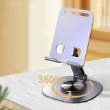 Extendable Cell Phone Stand, Aluminium Phone Holder for Desk, Multi-Angle/Height Adjustable Phone Stand Compatible