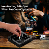 Cigar Ashtray Big Ashtrays for Cigarettes Outdoors Large Black Dual-use Rest Unbreakable Silicone Cigar Cigarette Ashtray