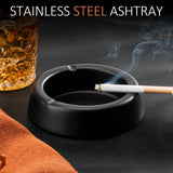 Ashtray, Ashtrays for Smokers, Large Ashtrays for Cigarettes, Stainless Steel Metal Ashtray, Black In Australia - Darrahopens