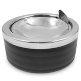 Grooved Silver Classic Metal Ashtray with a Lid- Windproof Outdoor Ashtrays Can Patio Outdoor Indoor Decorative Fancy Ash Tray In Australia - Darrahopens