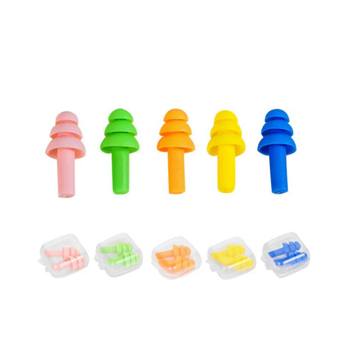 10pc Swimming Earplugs Silicone Noise Cancelling Ear Plugs Reusable Waterproof Earplugs with Case for Swimming and Sleeping