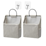 2 pc Wall Hanging Storage Bag, Hanging Organizer Bag with Sticky Hook, Wall Organizer for Dormitory Bathroom Bedroom Kitchen In Australia - Darrahopens