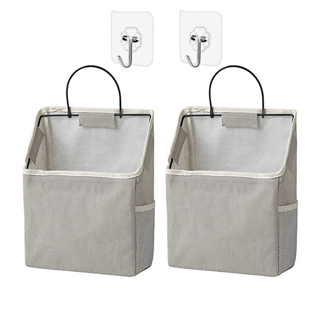 2 pc Wall Hanging Storage Bag, Hanging Organizer Bag with Sticky Hook, Wall Organizer for Dormitory Bathroom Bedroom Kitchen In Australia - Darrahopens