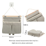 2Pcs Over Door Hanging Storage Bags Wall Mount Hangable Organizer， Waterproof Linen Cotton Fabric Living Room Bedroom Bathroom In Australia - Darrahopens