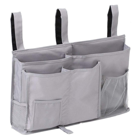 Bedside Caddy, Hanging Storage Bag Holder Beside Organizer with Pockets for Bunk Dorm Rooms and Hospital Bed Rails, Grey In Australia - Darrahopens