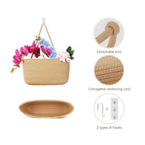 Over the Door Hanging Basket, 3-Tier Woven Cotton Wall-Mounted Storage Organizer Bag Decorative Hanging Kitchen Baskets - Jute