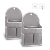 2pc  Fabric Wall Organizer, Waterproof Hanging Bag for Closet Door Bedroom Bathroom Office Home Kitchen(Grey) In Australia - Darrahopens