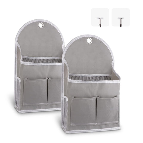 2pc  Fabric Wall Organizer, Waterproof Hanging Bag for Closet Door Bedroom Bathroom Office Home Kitchen(Grey) In Australia - Darrahopens