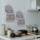 2pc  Fabric Wall Organizer, Waterproof Hanging Bag for Closet Door Bedroom Bathroom Office Home Kitchen(Grey) In Australia - Darrahopens