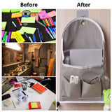 2pc  Fabric Wall Organizer, Waterproof Hanging Bag for Closet Door Bedroom Bathroom Office Home Kitchen(Grey) In Australia - Darrahopens