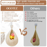 3pc Hanging Fruit Baskets for Kitchen - Basket with Strong Hooks, Handwoven Hanging Holder Teardrop Home Produce Basket