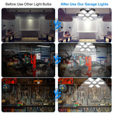 2 pc Garage Lights,Deformable Garage Ceiling Light with Multi-Position Panels, Shop Light for Garage, High Bay Light Support Socket In Australia - Darrahopens