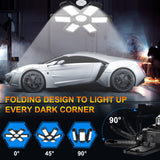 2 pc Garage Lights,Deformable Garage Ceiling Light with Multi-Position Panels, Shop Light for Garage, High Bay Light Support Socket In Australia - Darrahopens