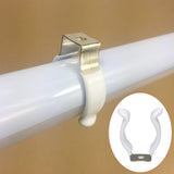 10pc -Clips Holder Bracket for Bulbs & Fluorescent Tubes Mounting Accessories, White Plastic Dipped Clamps Lamp Support Lampholder