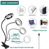 Desk Lamp Clip on Light, Lamp with  Color Modes Brightness Levels, Flexible Gooseneck Eye Protection Bed Night Light for Reading