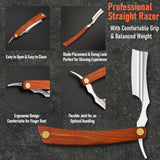 Straight Razor with Strope - Professional Straight Edge Barber Razor Premium Stainless Steel Shaver Razor with Shaving Strop In Australia - Darrahopens