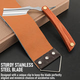 Straight Razor with Strope - Professional Straight Edge Barber Razor Premium Stainless Steel Shaver Razor with Shaving Strop